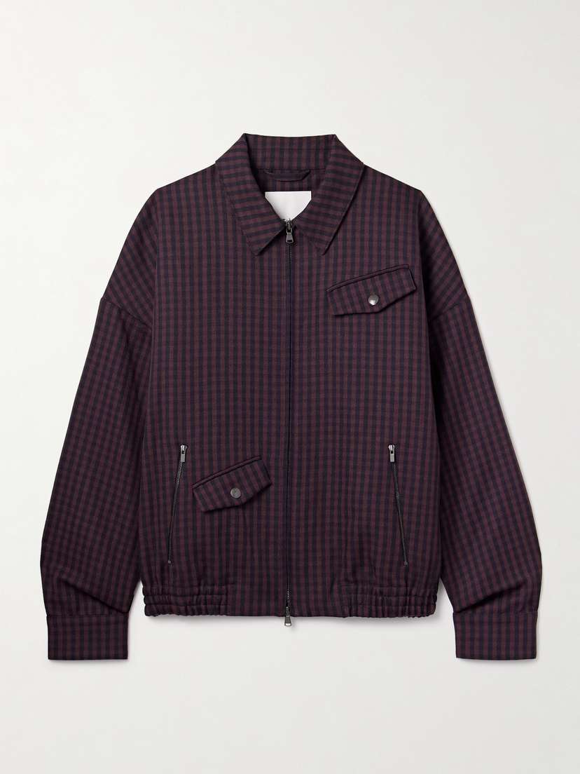 Tibi Jules Gingham Wool Bomber Jacket