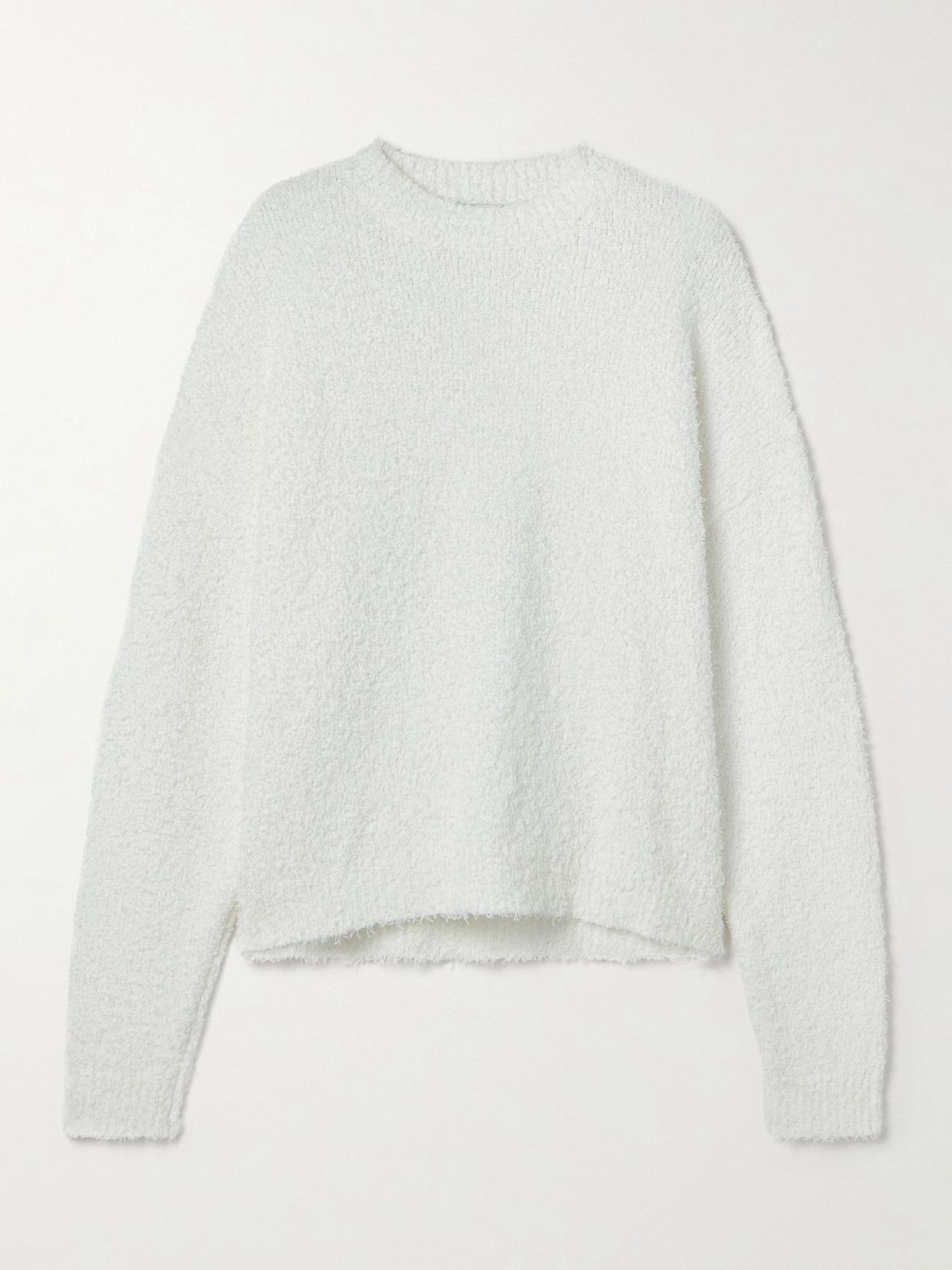 Tibi Serviette Cotton-blend Bouclé Sweater In White