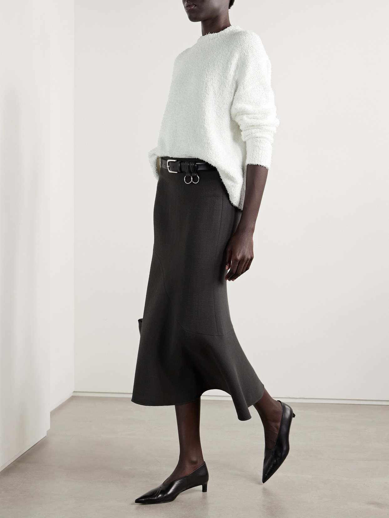 Tibi Serviette Cotton-blend Bouclé Sweater In White