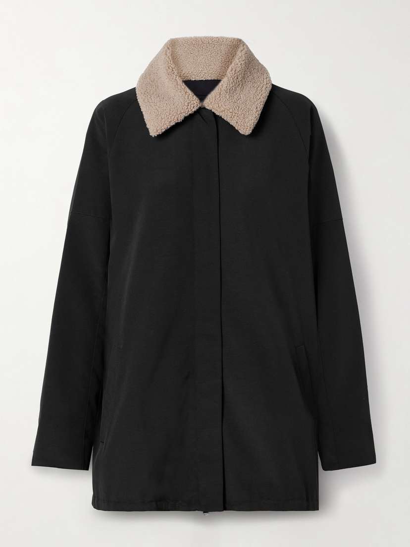 Tibi Oversized Fleece-trimmed Canvas Jacket