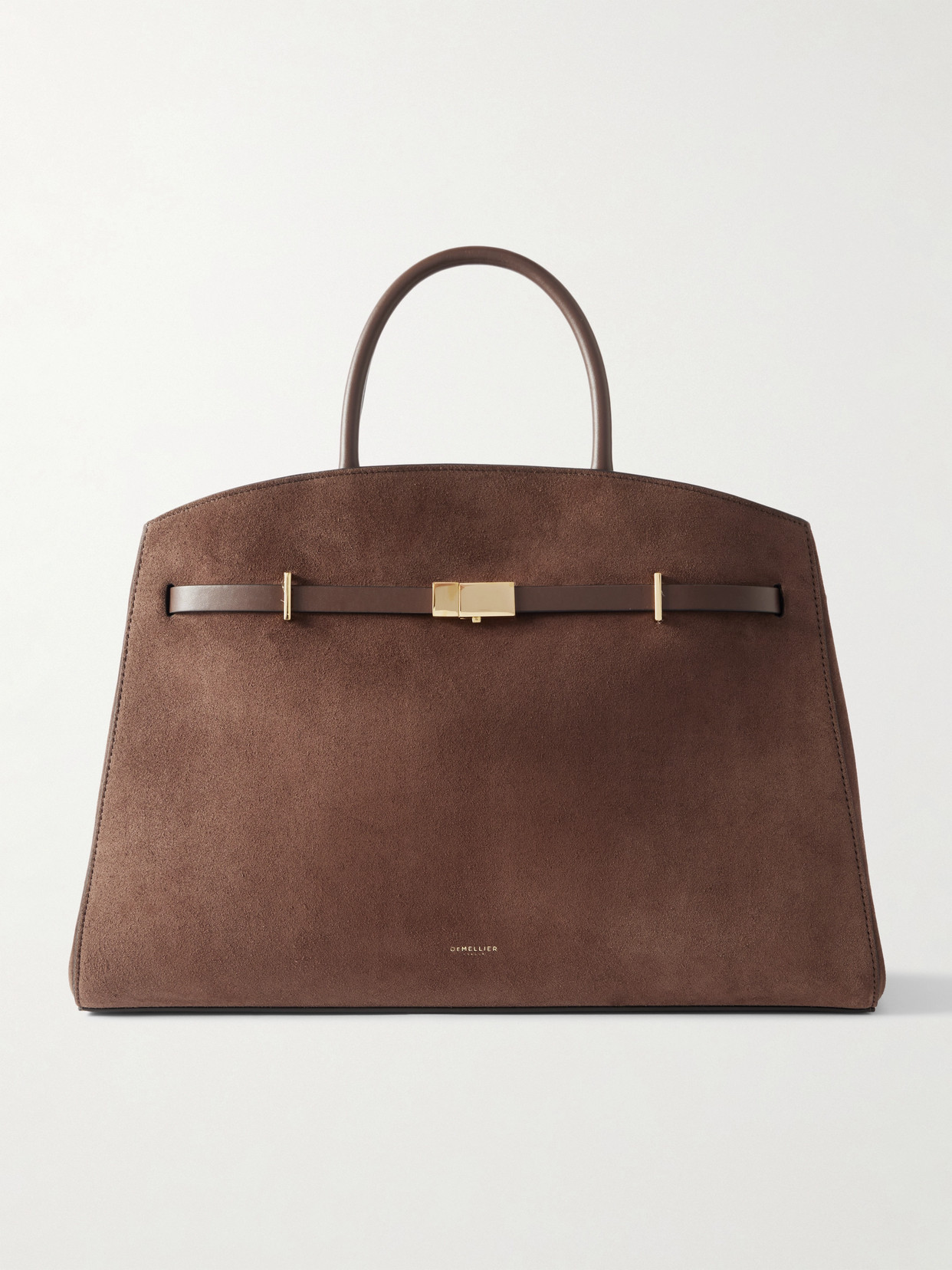 Demellier The Hudson Leather-trimmed Suede Tote