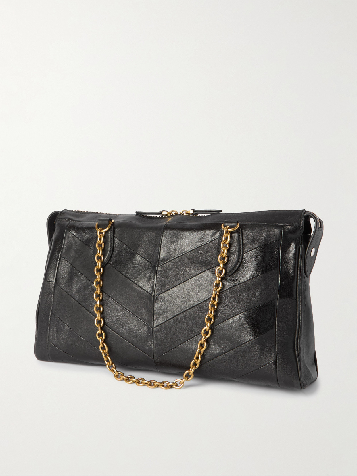 Valentino Garavani  Garavani Panthea Shoulder Bag In Nappa Leather With Chevron Pattern Wom In Black