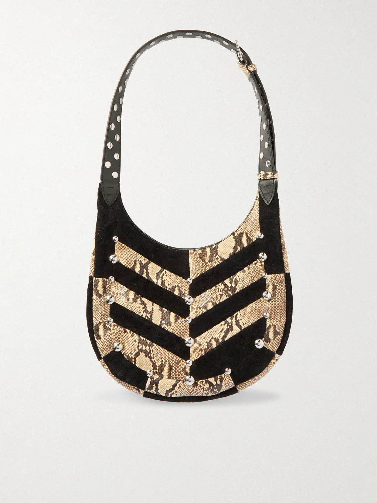 Garavani - Small Studded Paneled Snakeskin And Shoulder Bag