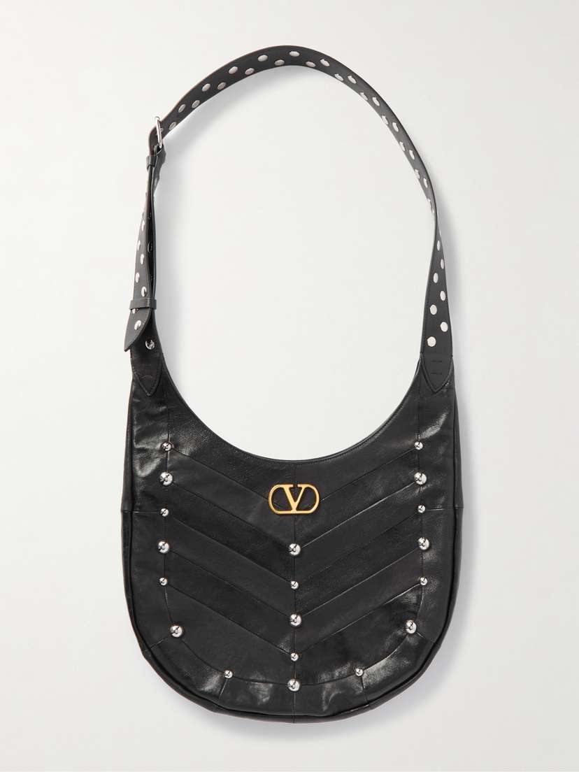 Valentino Garavani Embellished Leather Shoulder Bag