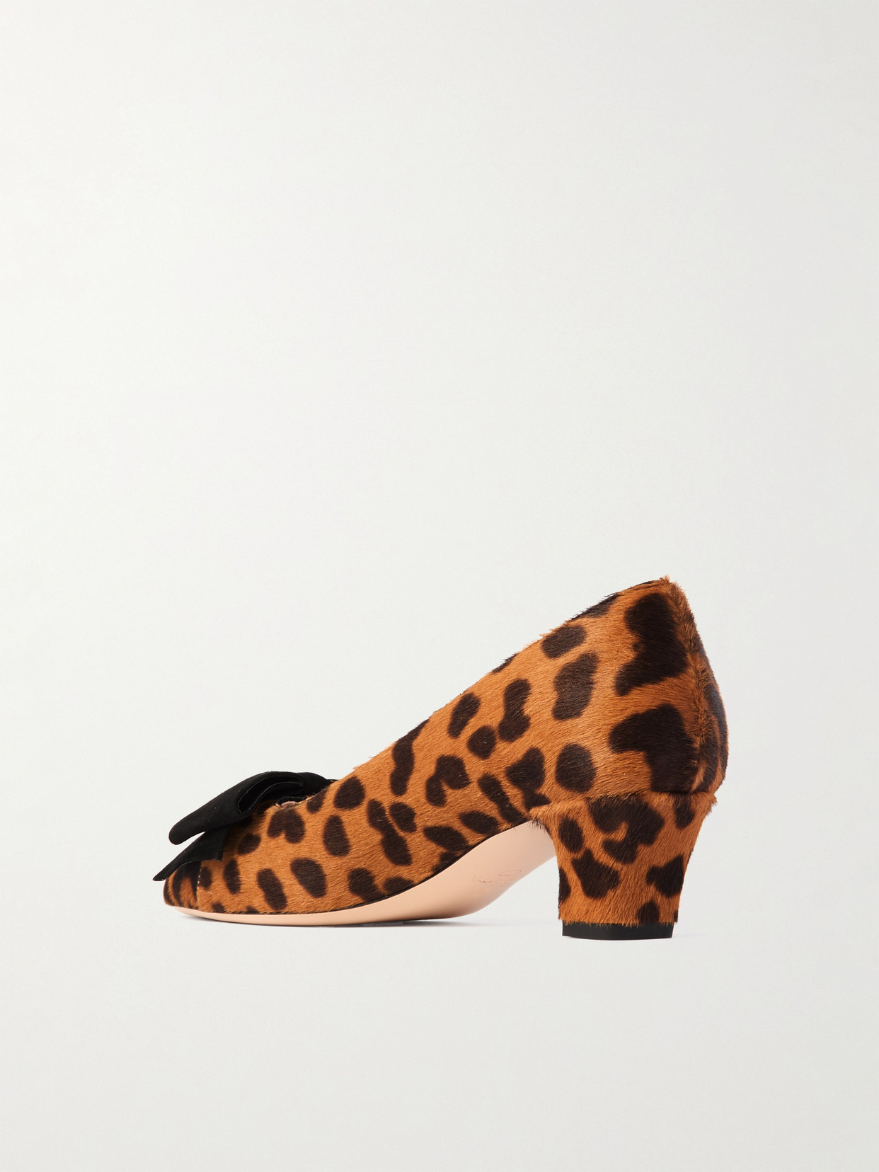 Valentino Bowow 25 Suede-trimmed Leopard-print Calf Hair Pumps In Multi
