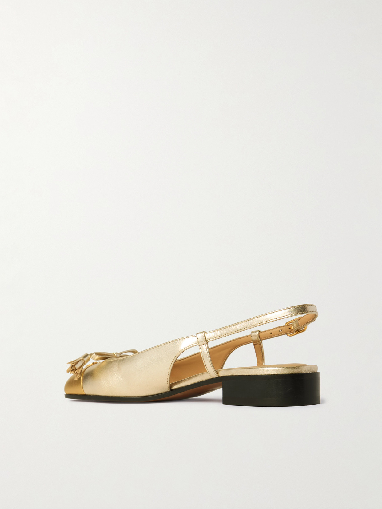Valentino Garavani Valet Du Roi Vlogo Metallic Leather Slingback Ballerina Flats In Multi