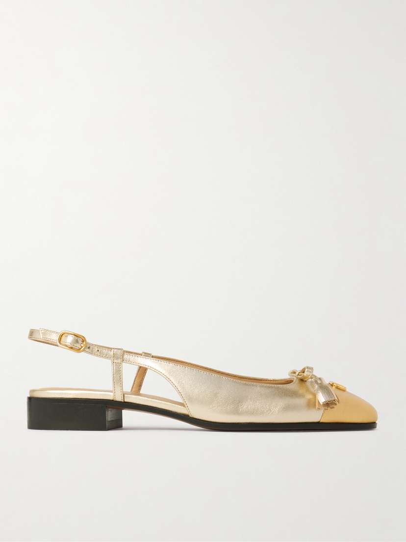 Valentino Garavani Valet Du Roi Tasseled Metallic Leather Slingback Pumps