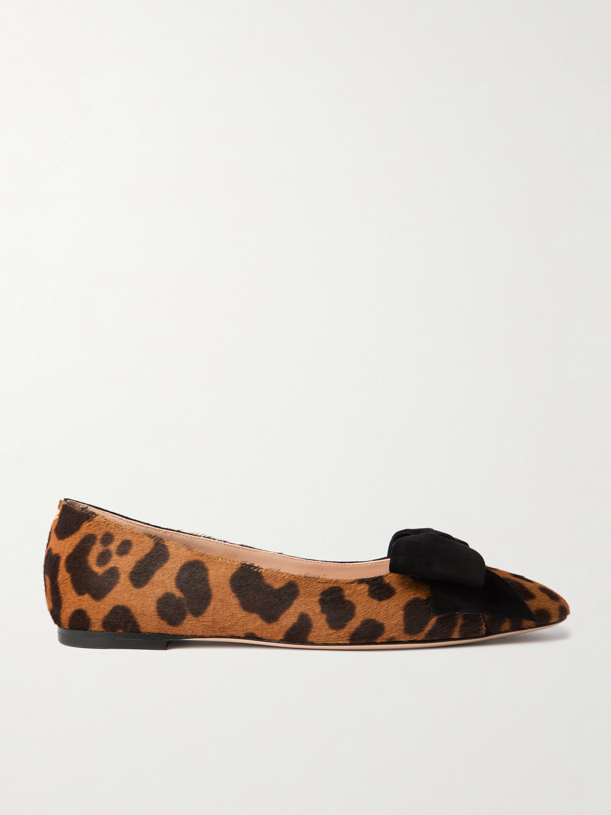 Valentino Garavani Bowow Suede-trimmed Leopard-print Calf Hair Ballet Flats In Animal Print