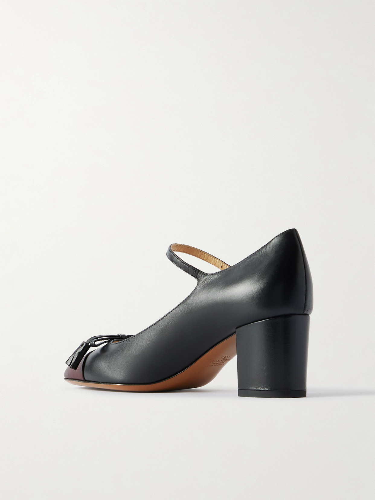 Valentino Valet Du Roi 60 Tasseled Two-tone Leather Mary Jane Pumps In Black
