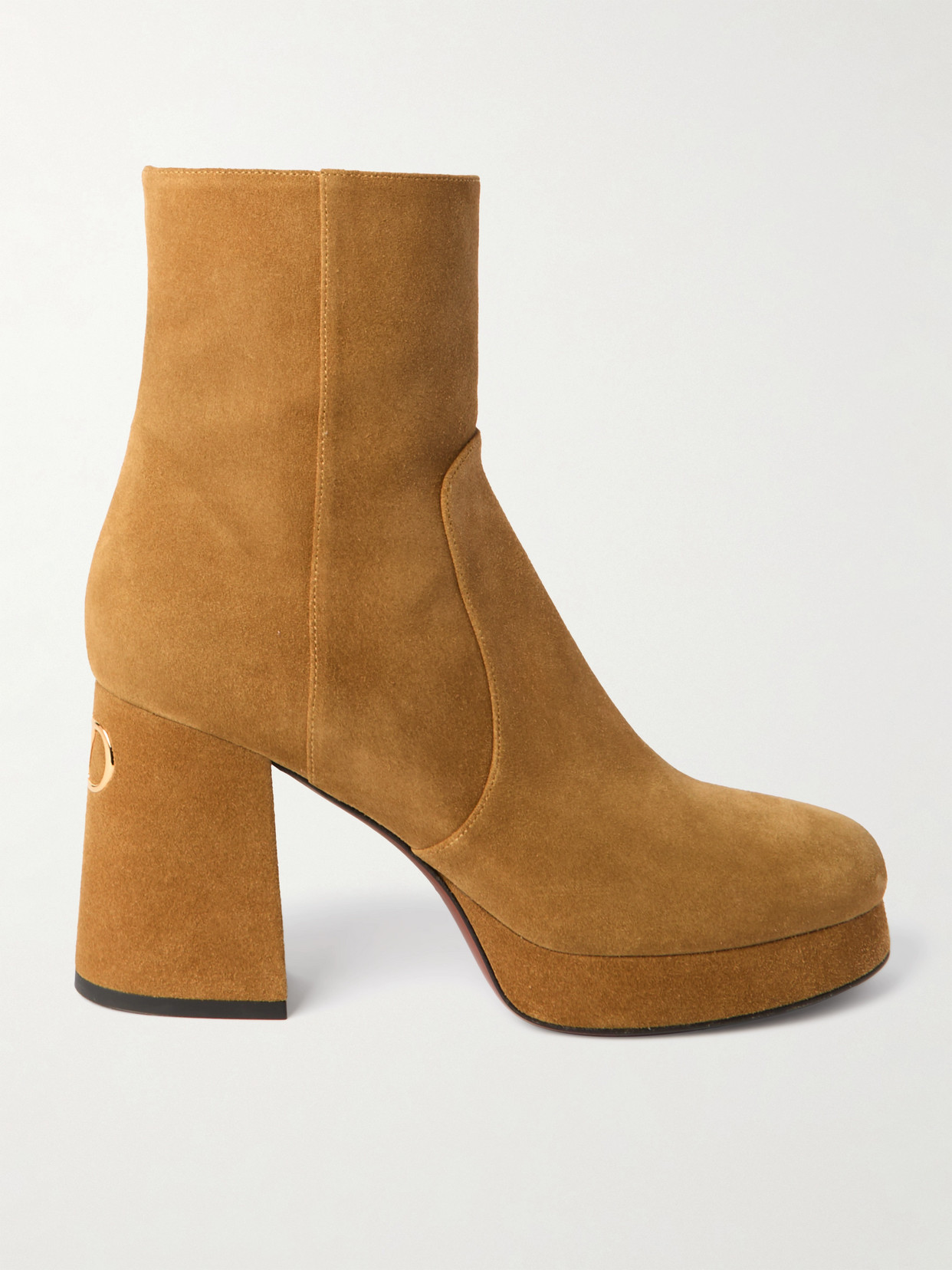 Valentino Fawcette 90 Suede Ankle Boots In Brown