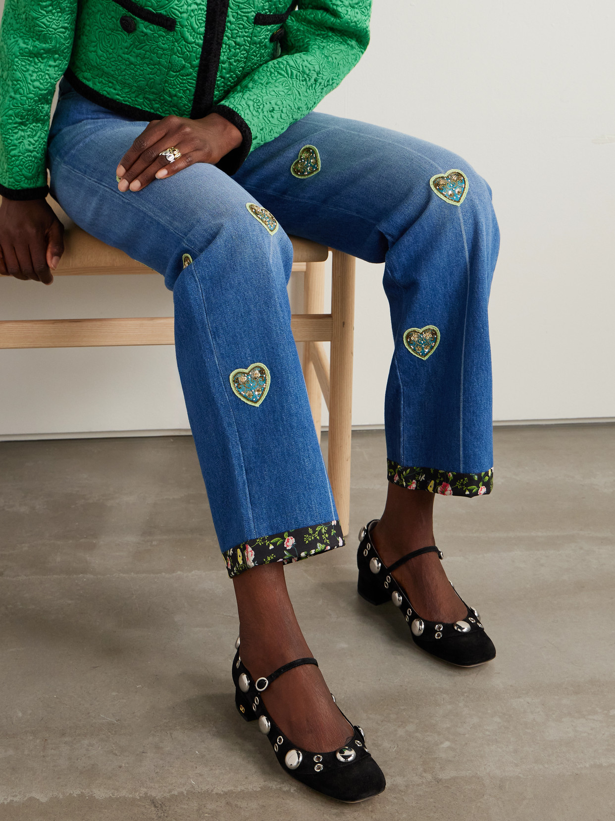 Valentino Nellcote 30 Embellished Mary Jane Suede Pumps In Black