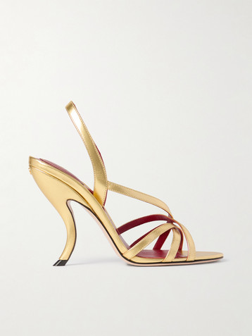 Valentino Garavani Fetishique 105 metallic leather slingback sandals