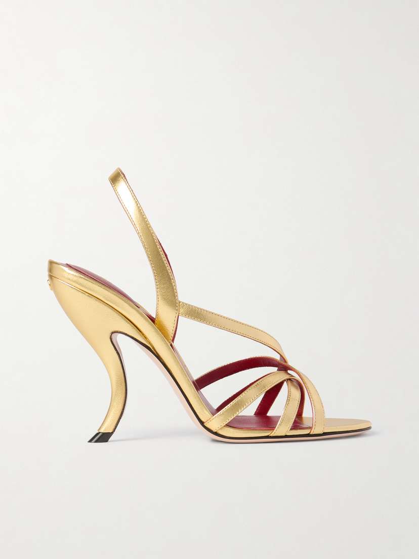 Valentino Garavani — Fetishique 105 metallic leather slingback sandals