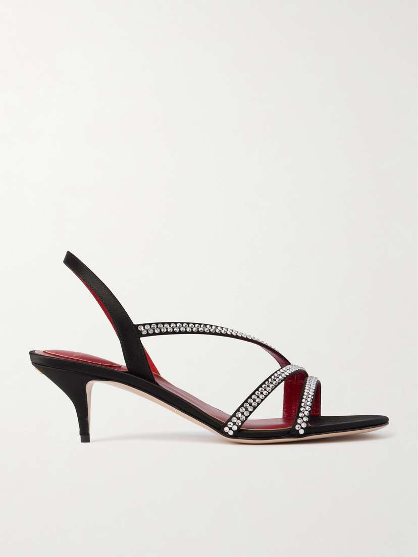 Valentino Garavani — Dans le Foyer 55 crystal-embellished satin slingback sandals