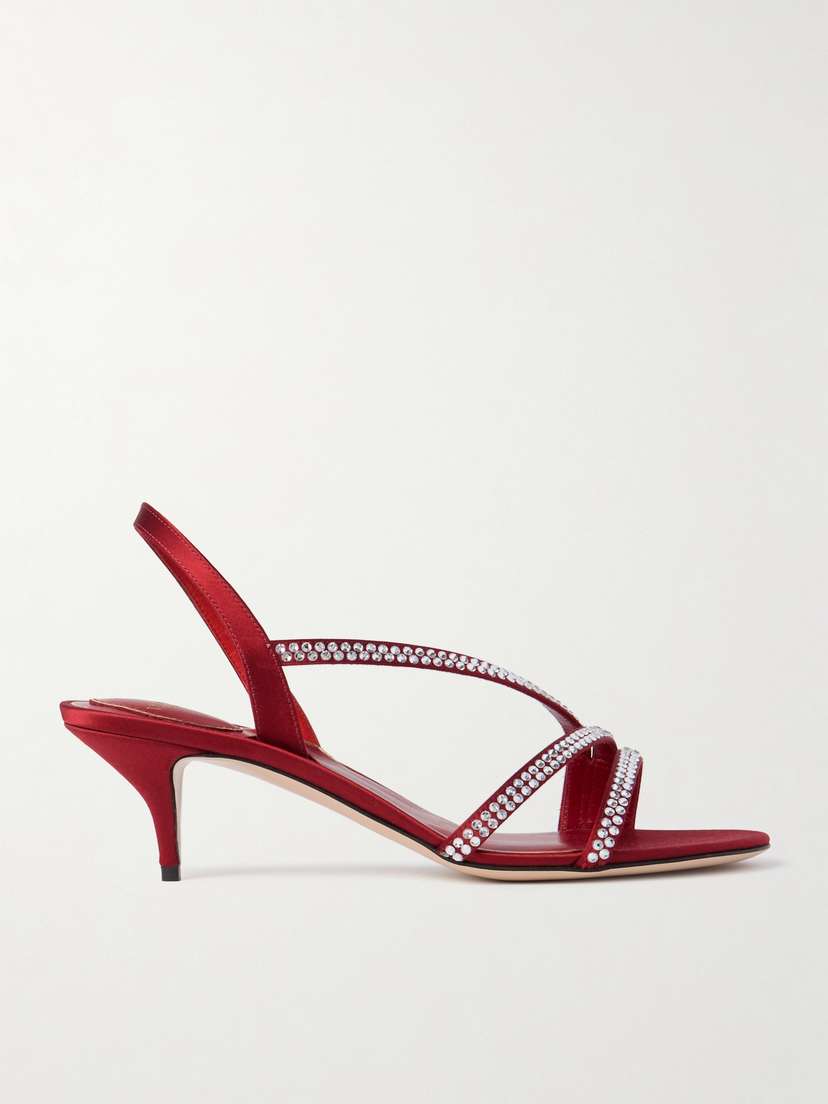 Valentino Garavani Dans Le Foyer 55 Crystal-embellished Satin Slingback Sandals