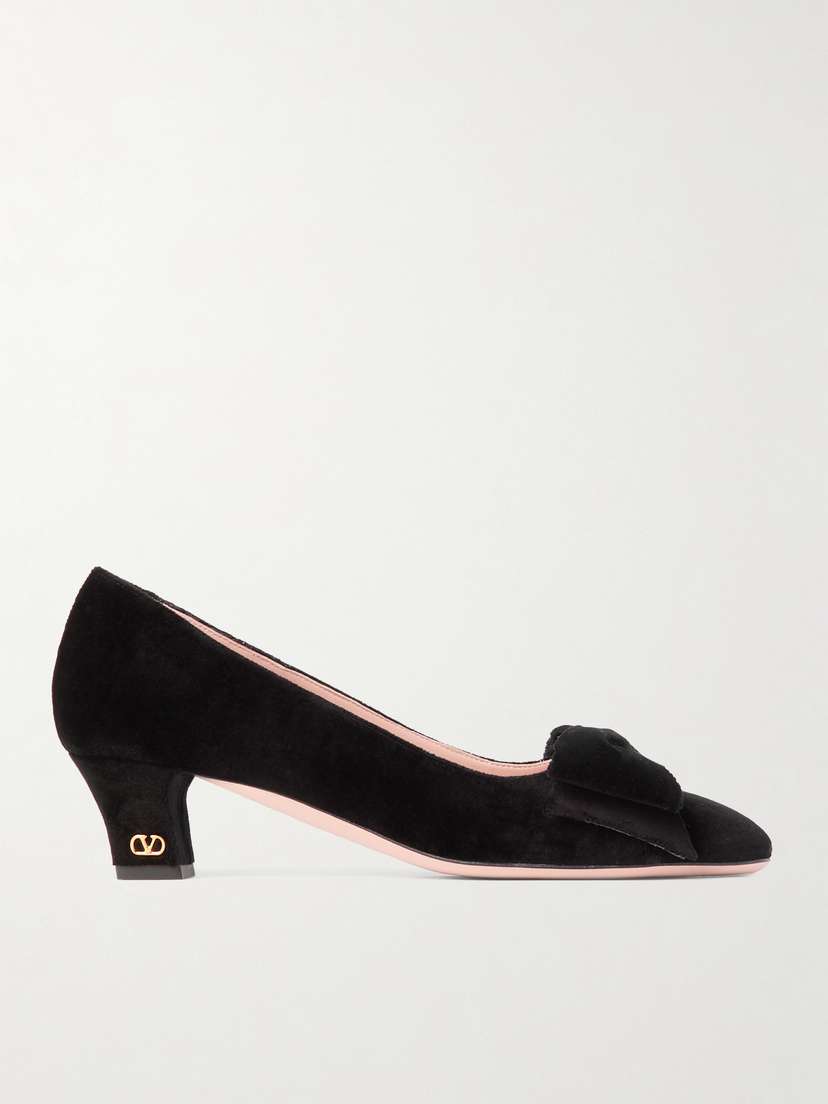 Valentino Garavani Bowow 45 Bow-embellished Velvet Pumps