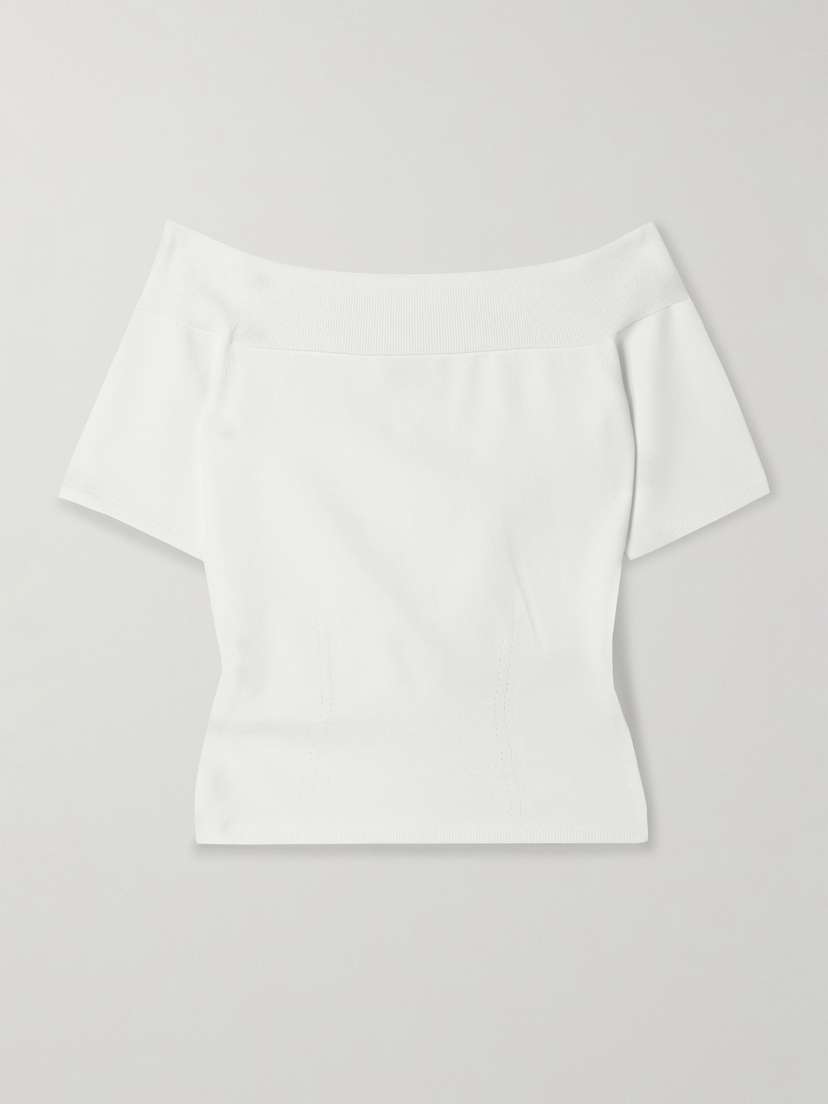 McQueen Off-the-shoulder Stretch-knit Top