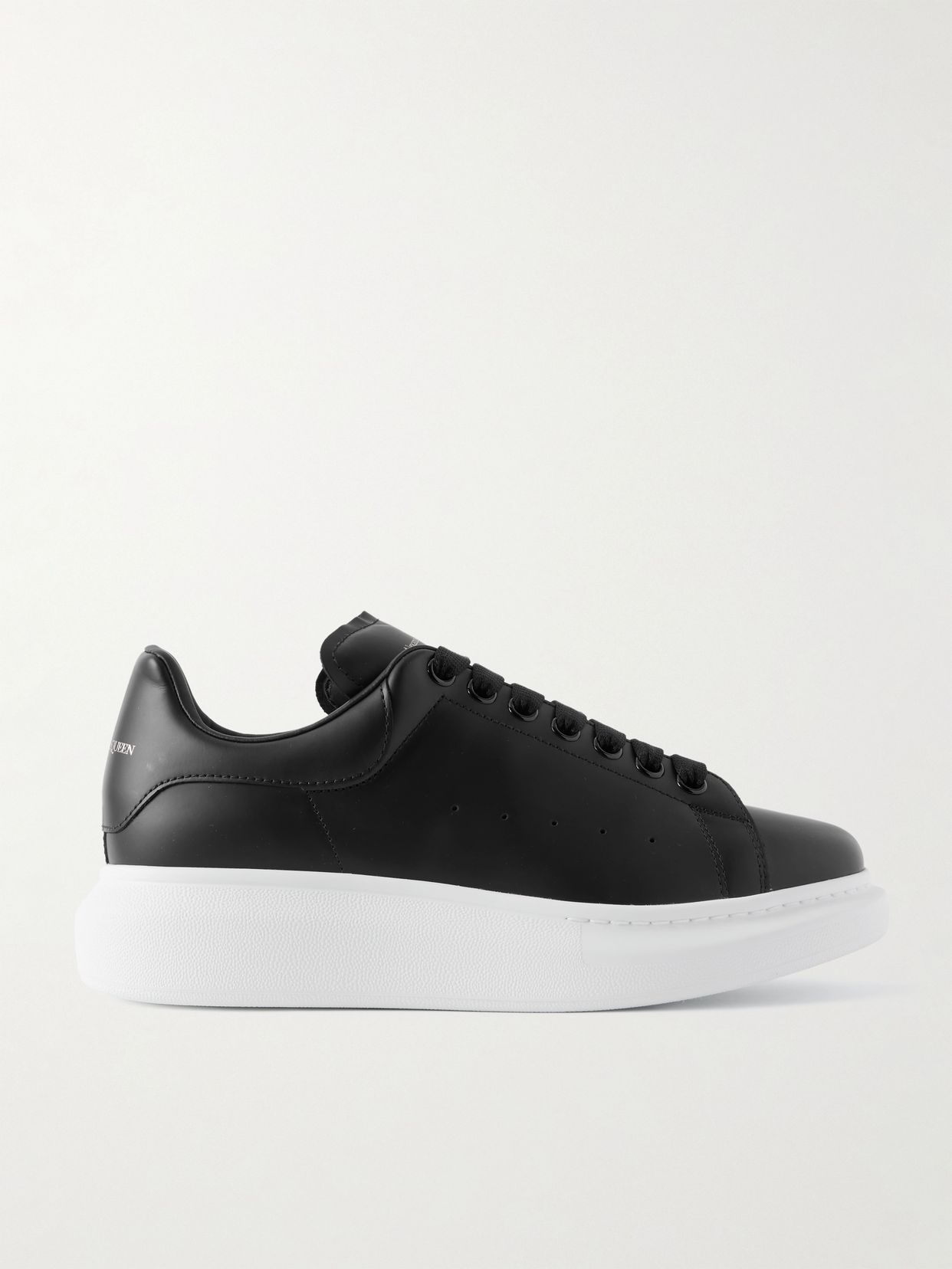 Exaggerated-sole leather sneakers