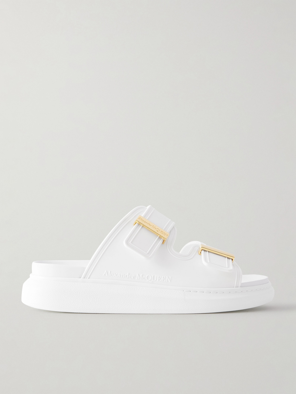 Alexander Mcqueen Hybrid Rubber Exaggerated-sole Slides In White