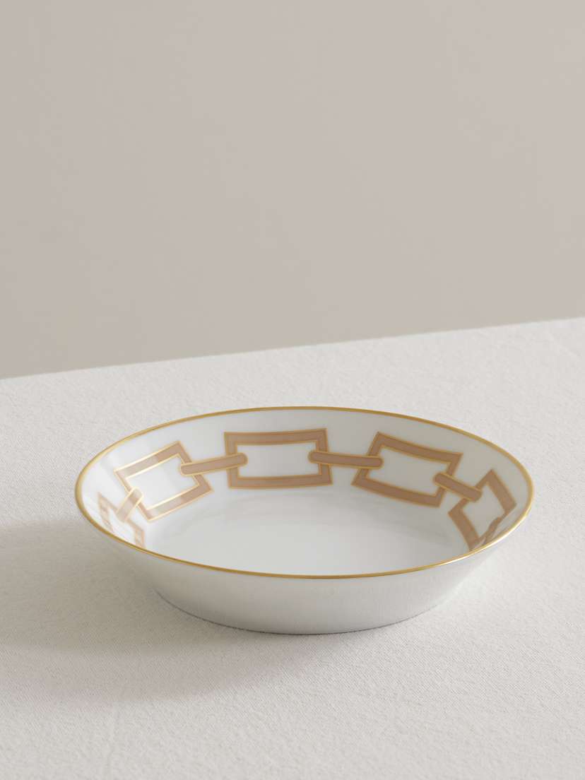 GINORI 1735 Catene Gold-plated Porcelain Tea Saucer