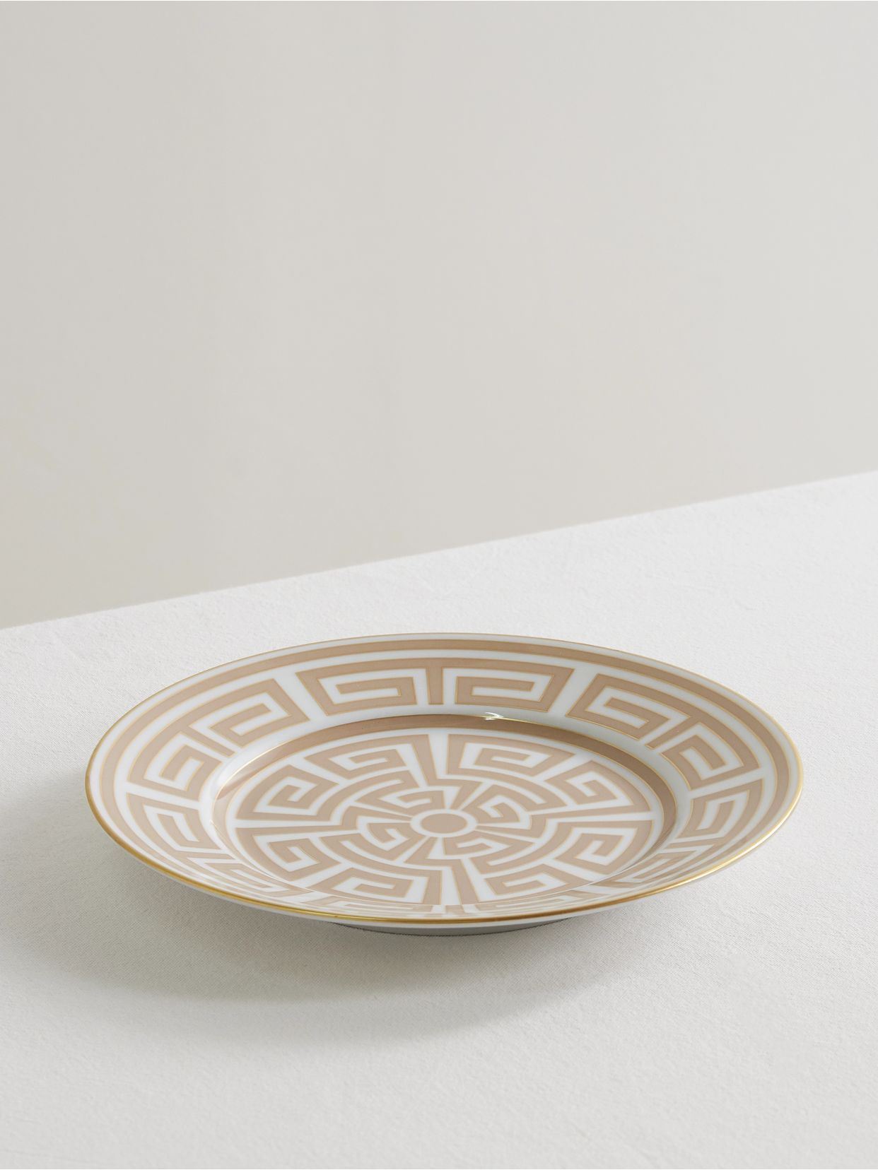 Labrinto gold-plated porcelain dessert plate