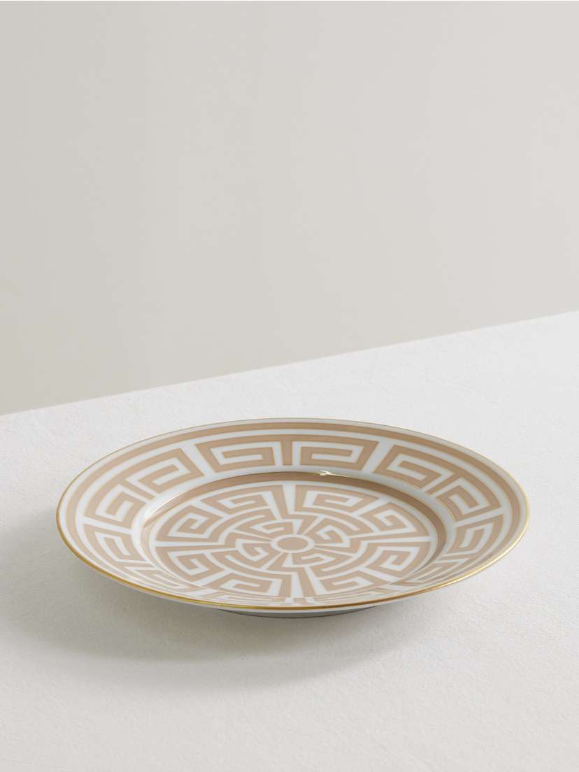 GINORI 1735 Labrinto Gold-plated Porcelain Dessert Plate