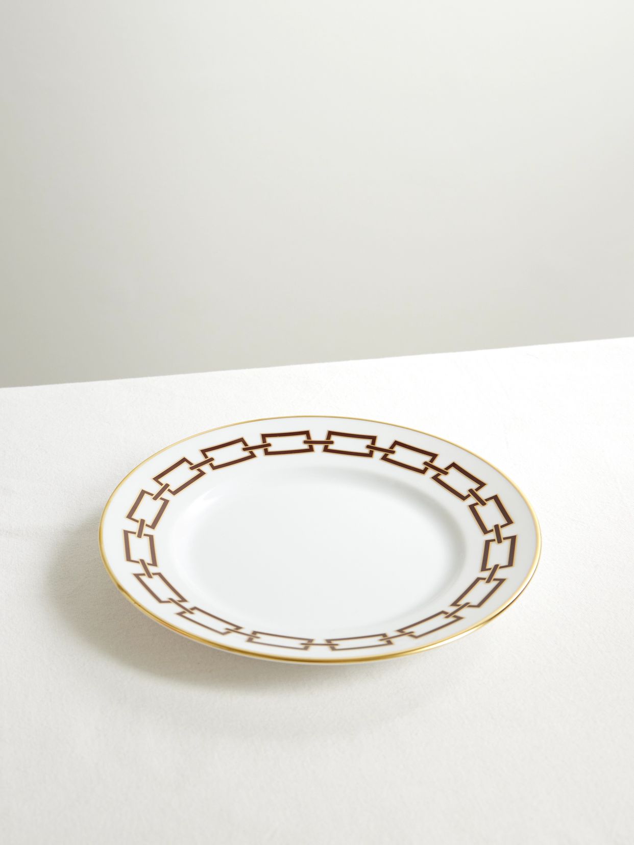 Catene gold-plated porcelain dessert plate