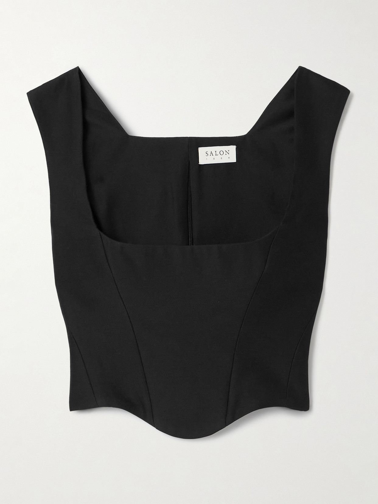 Salon 1884 Friuli Cropped Cotton And Silk-blend Top In Black