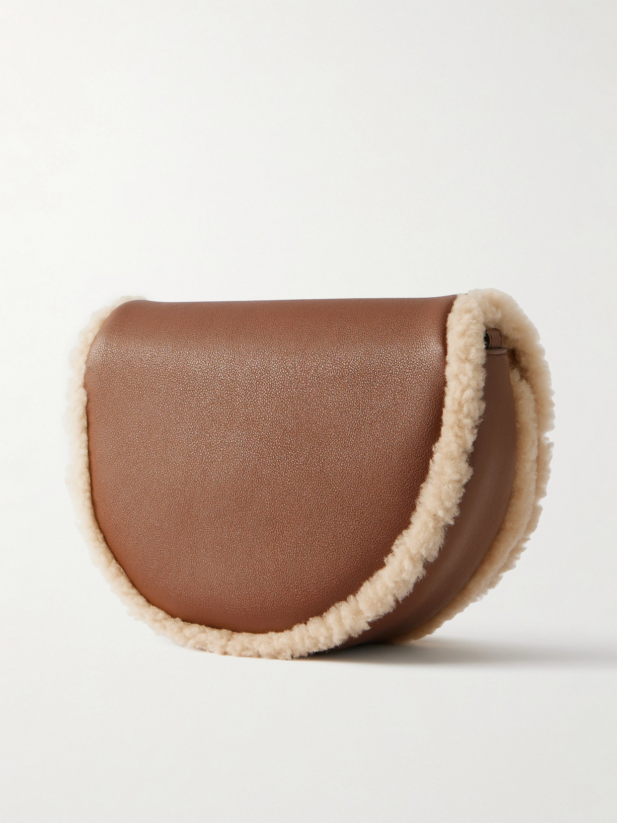 Elisabeth Shearling-Trimmed Shoulder Bag
