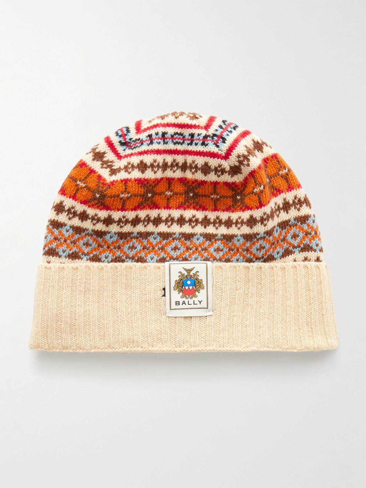 Bally Jacquard-knit Wool Beanie In Yellow