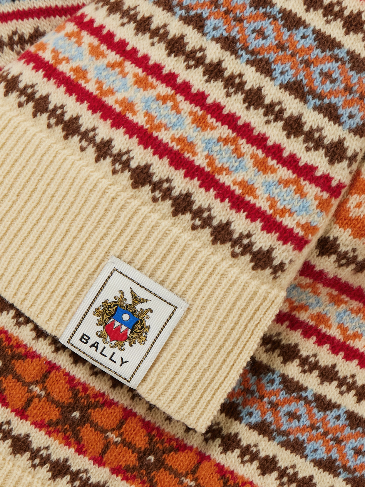 Bally Fair Isle Wool Scarf In Multi