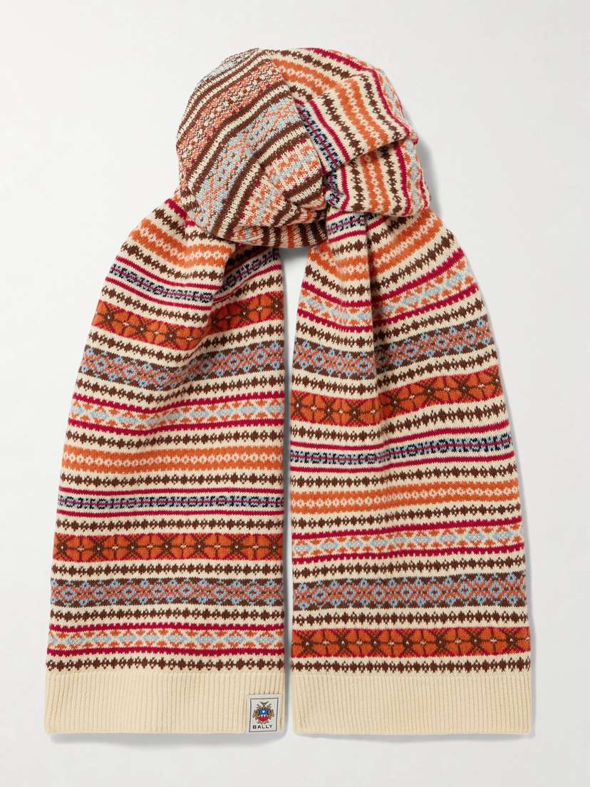 BALLY Fair Isle Wool Scarf