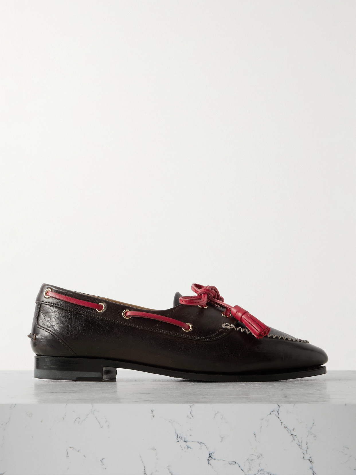 Bally Tasseled Leather Loafers In Brown