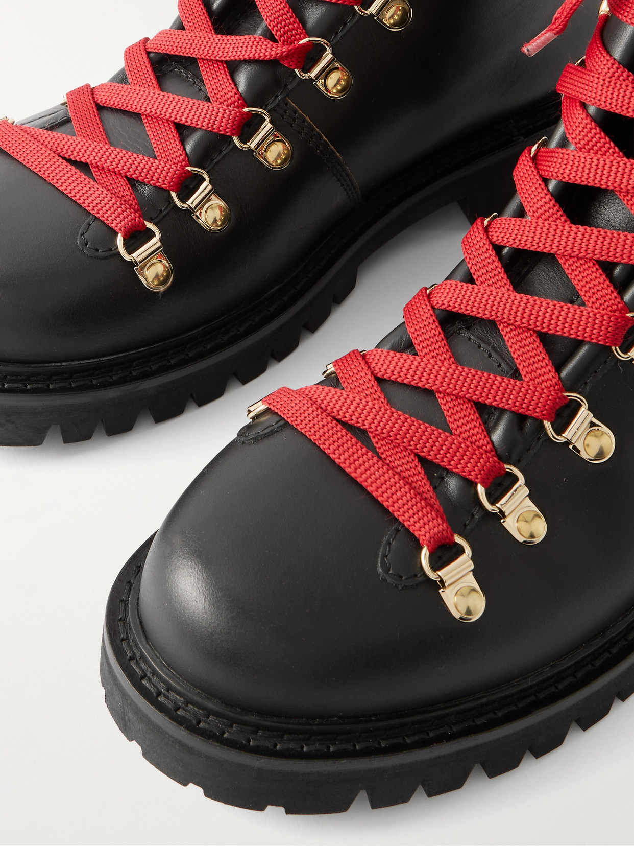 Bally Shearling-trimmed Leather Ankle Boots In Black