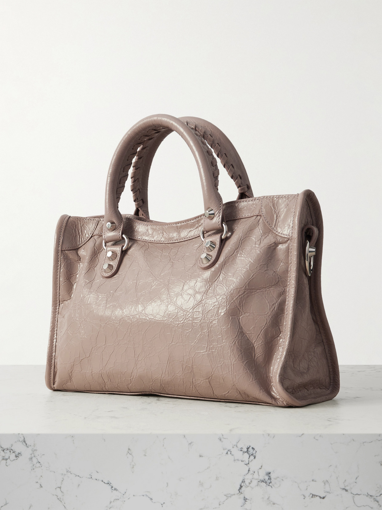 Balenciaga Le City Small Embellished Textured-leather Tote