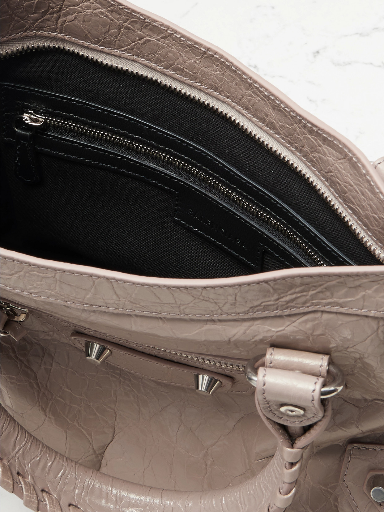 Balenciaga Le City Small Embellished Textured-leather Tote
