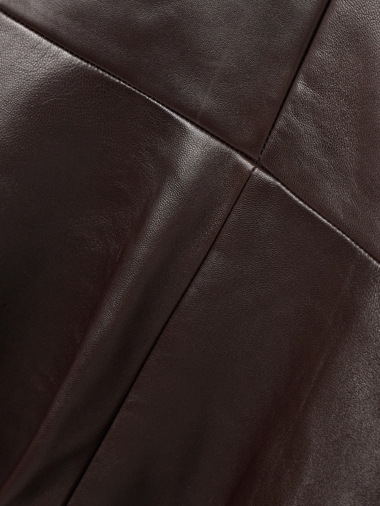 Brandon Maxwell The Preston Paneled Leather Midi Skirt In Brown