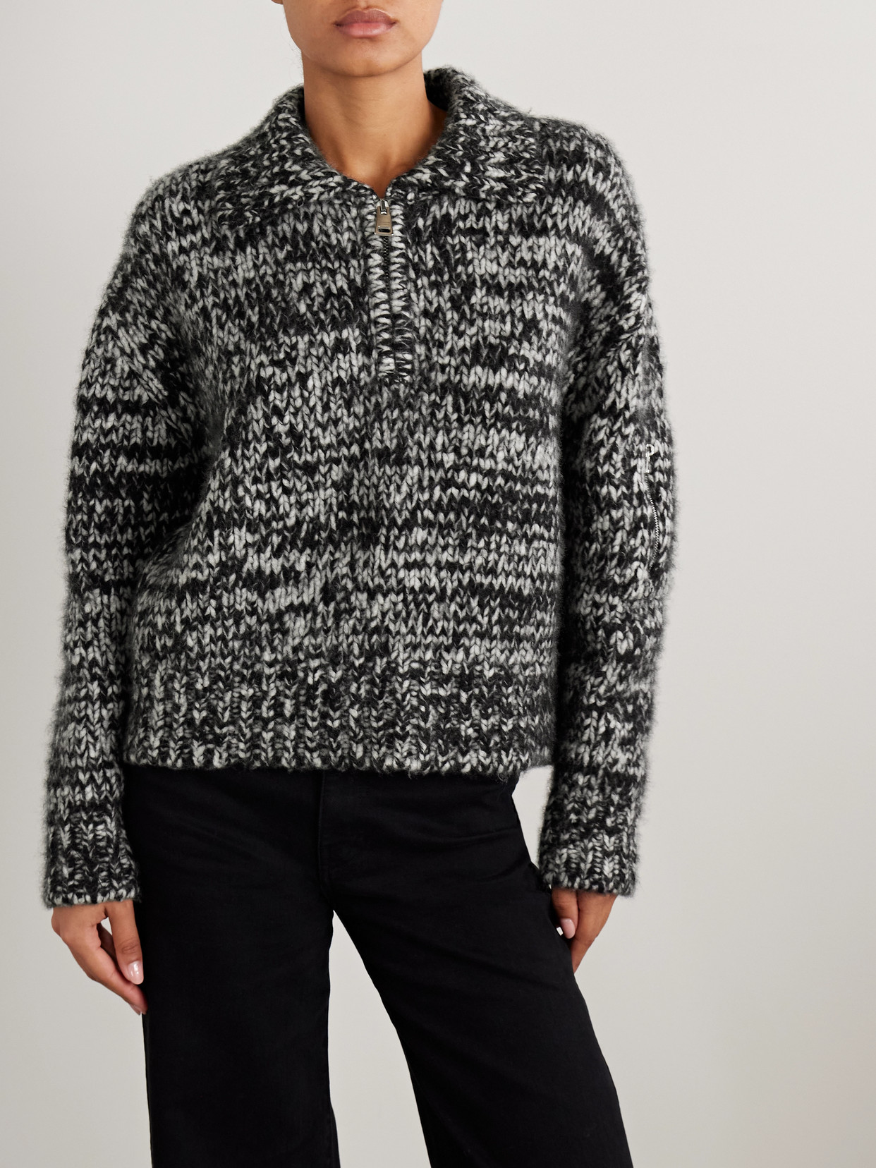 Brandon Maxwell The Posie Space-dyed Cashmere And Silk-blend Sweater In Gray