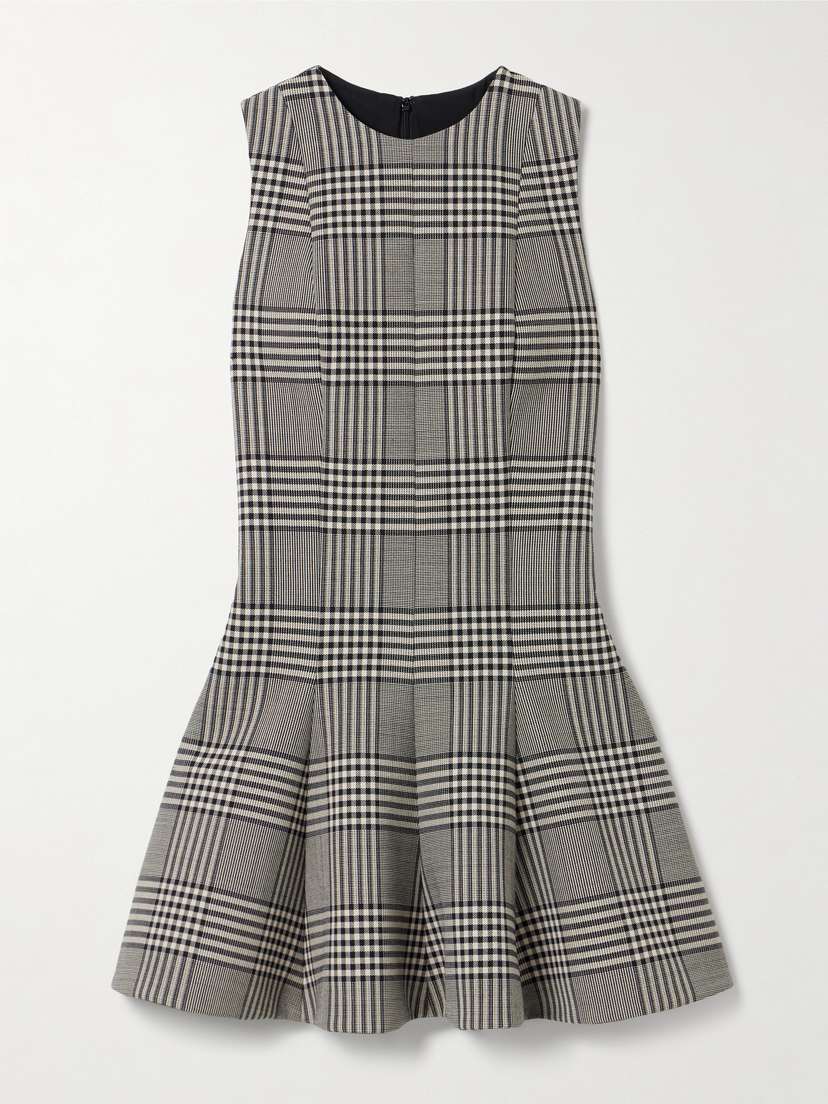 Brandon Maxwell The Sophie Prince Of Wales Checked Wool-tweed Mini Dress