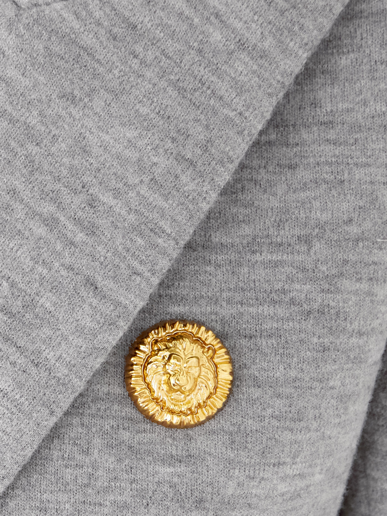 Balmain Wool-blend Jersey Double-breasted Blazer In Gray