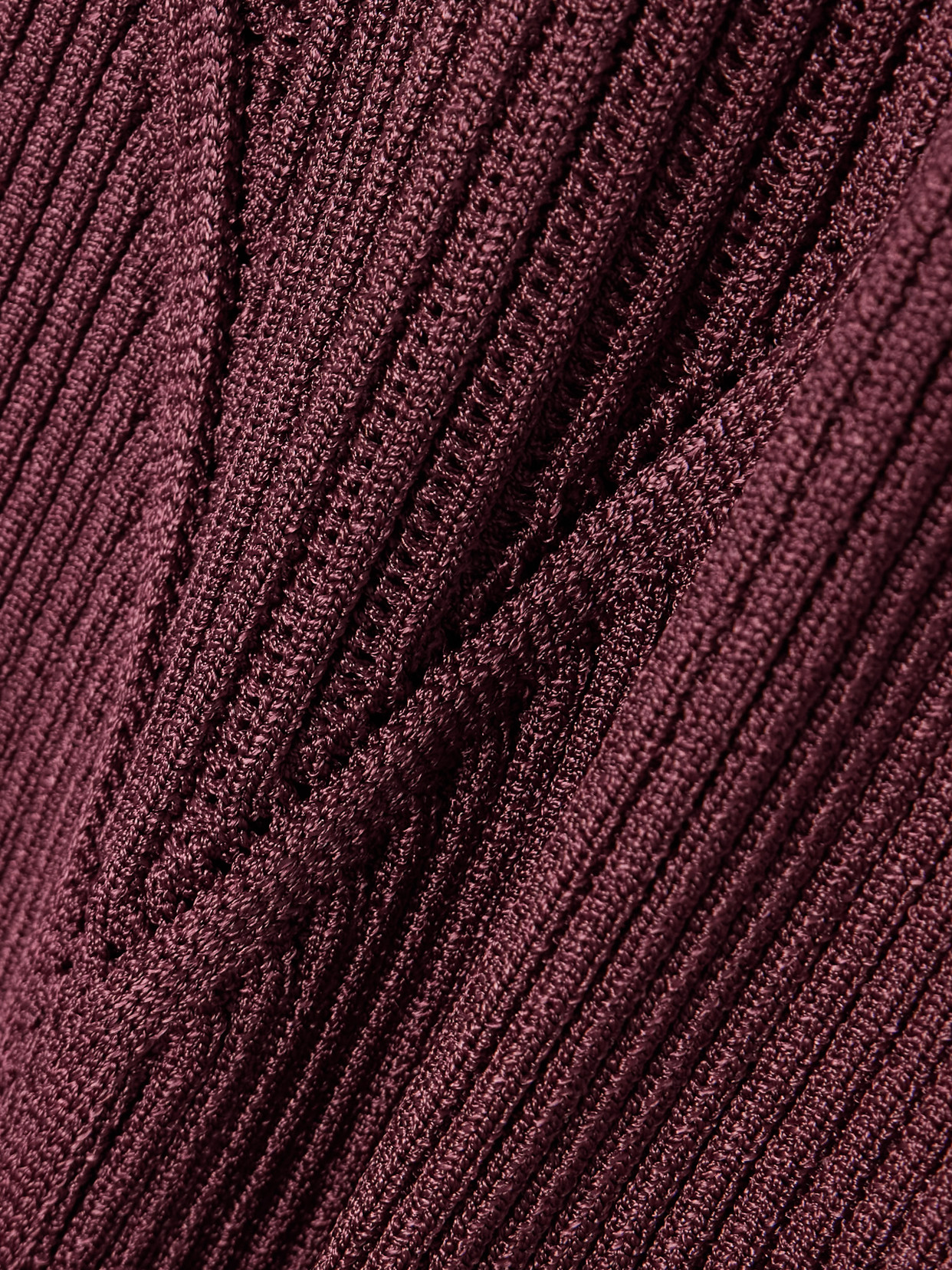 Balmain Sleeveless Flared Dress In Openwork Knit In Purple