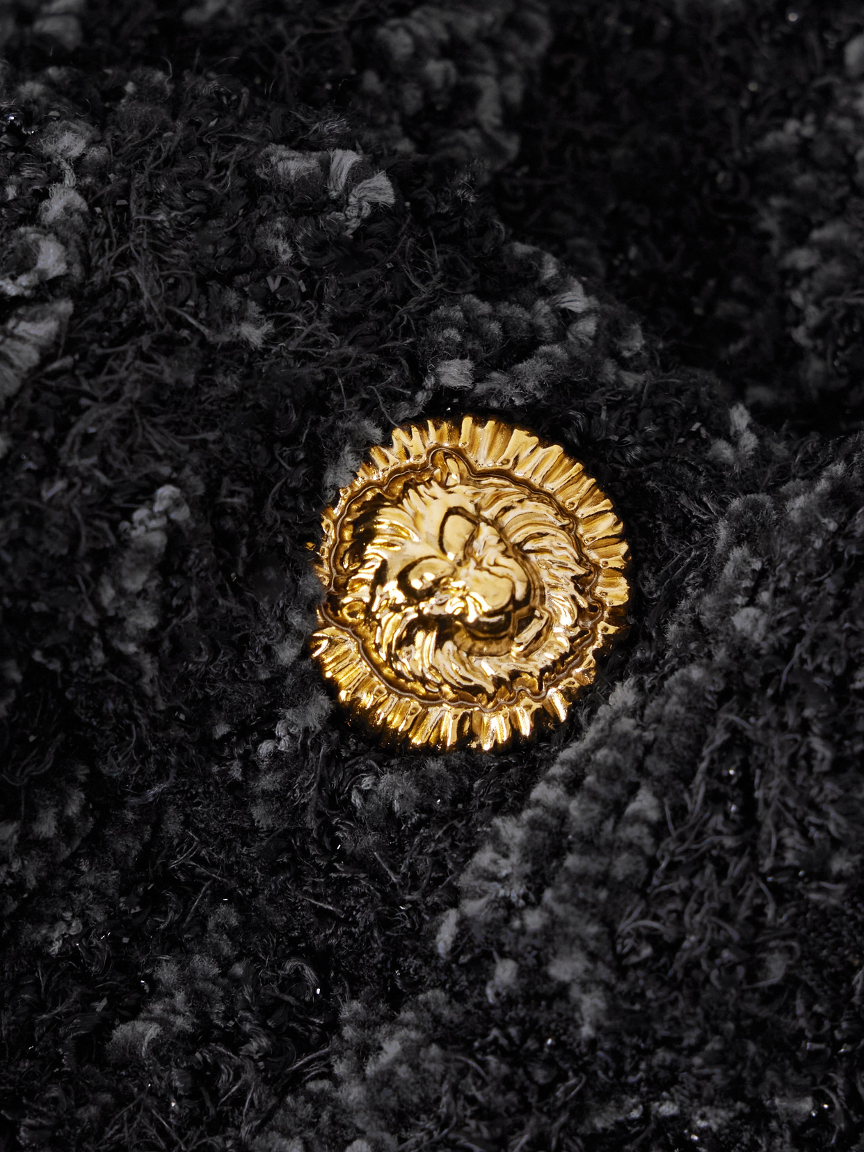 Balmain Buttoned Tweed Jacket In Black