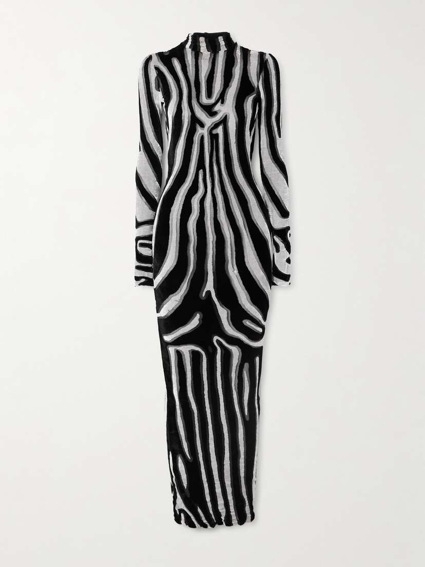 Balmain Zebra-print Jersey Midi Dress