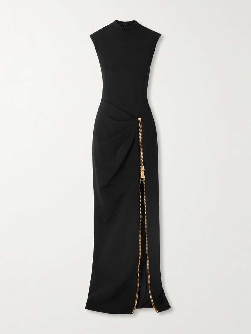 Balmain Zip-detailed Jersey Gown