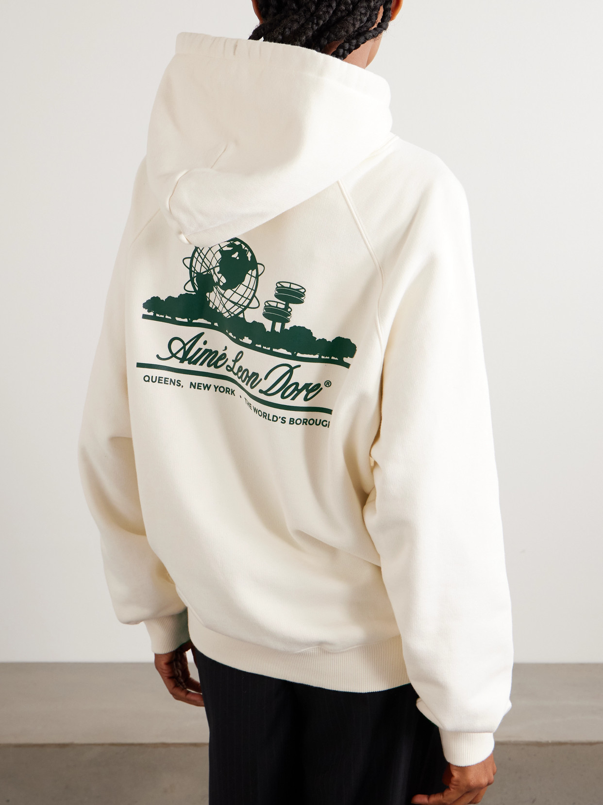 Aimé Leon Dore Unisphere Printed Cotton-jersey Hoodie In Multi