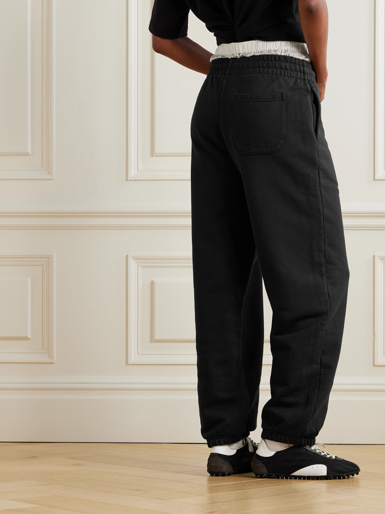 Aimé Leon Dore Cotton-jersey Track Pants In Black
