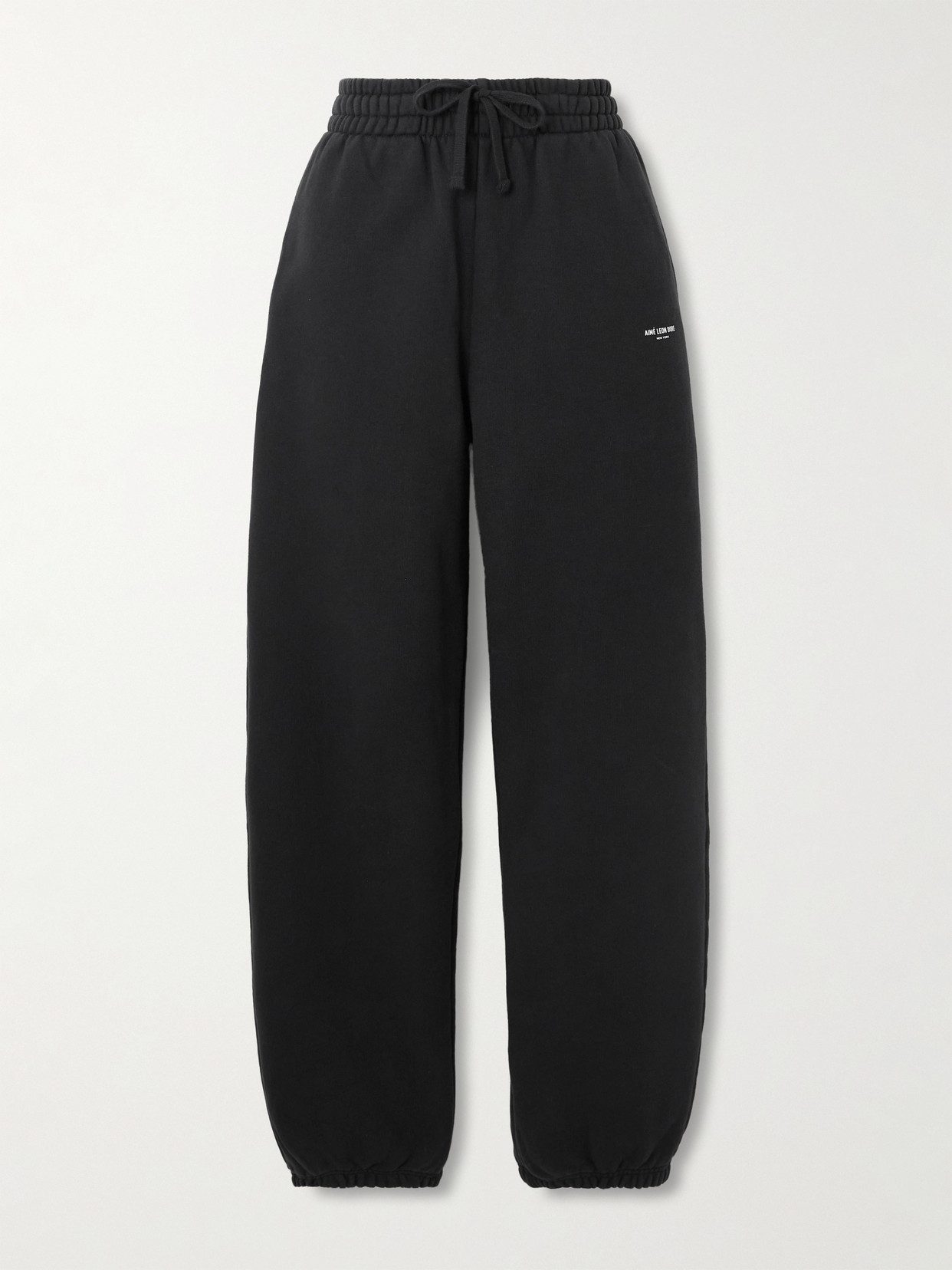 Aimé Leon Dore Cotton-jersey Track Pants In Black