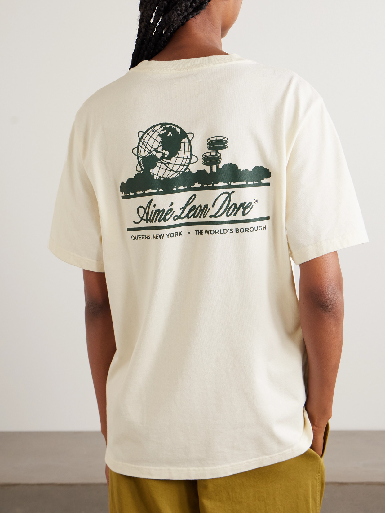 Aimé Leon Dore Unisphere Printed Cotton-jersey T-shirt In Neutral