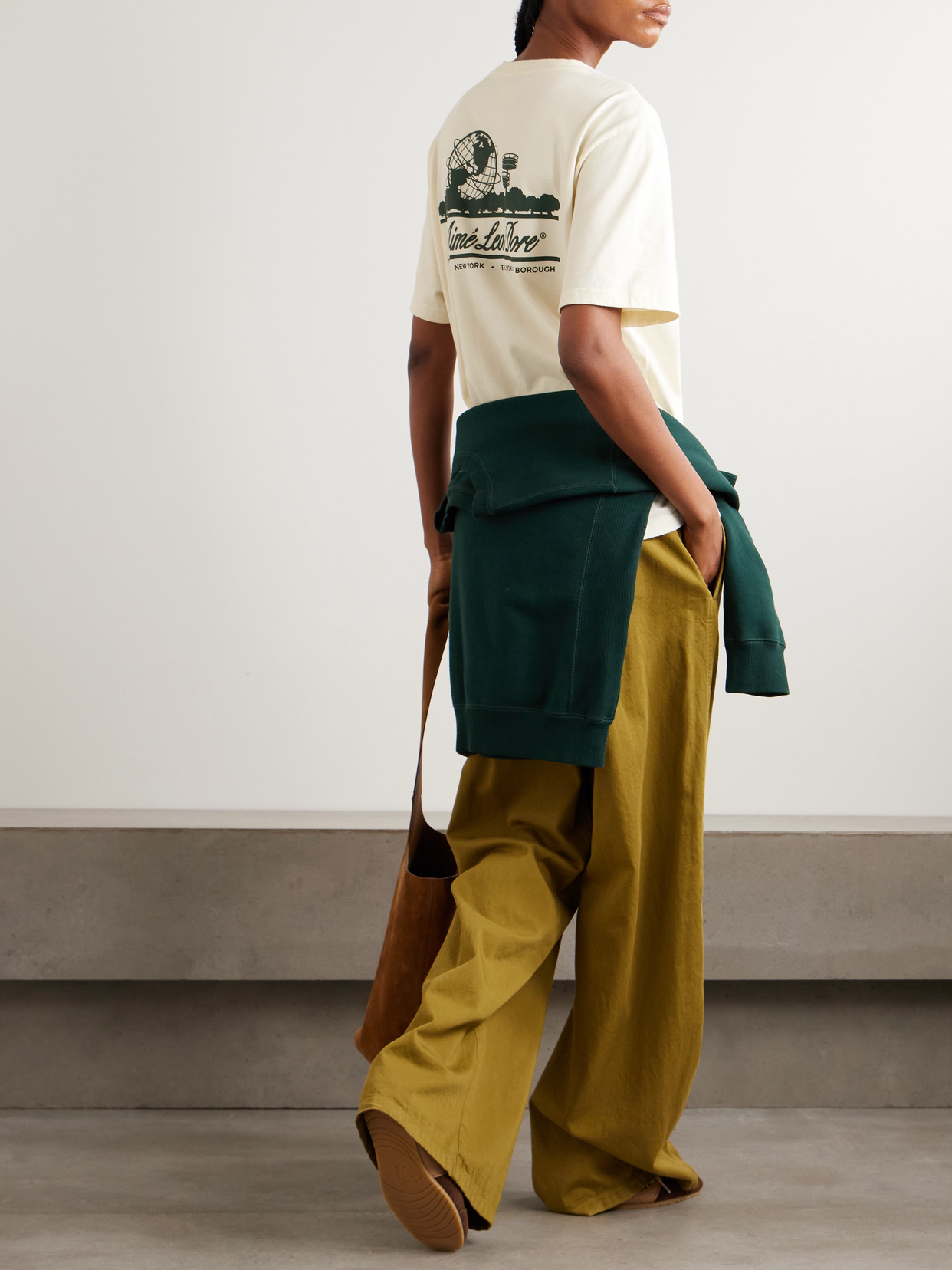 Aimé Leon Dore Unisphere Printed Cotton-jersey T-shirt In Neutral