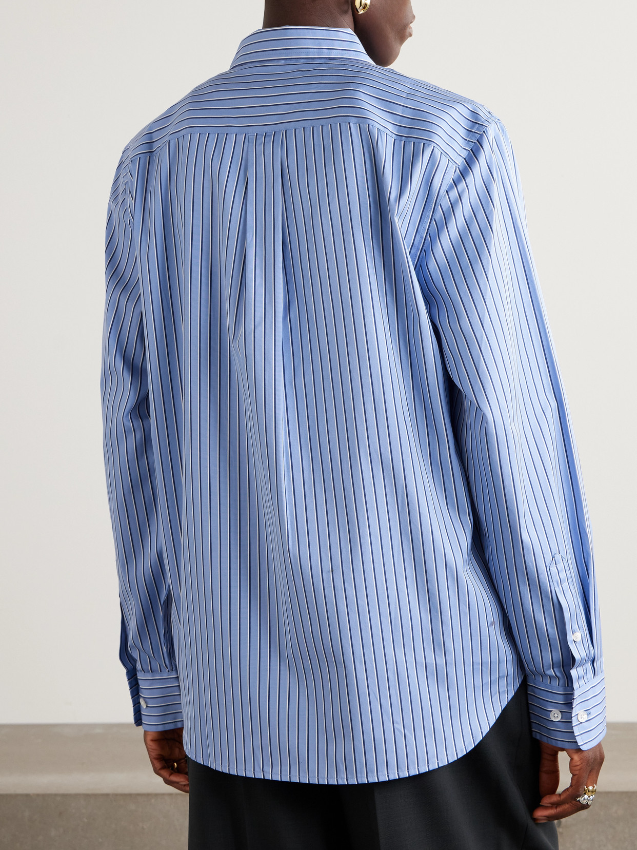 Aimé Leon Dore Striped Cotton-poplin Shirt In Blue